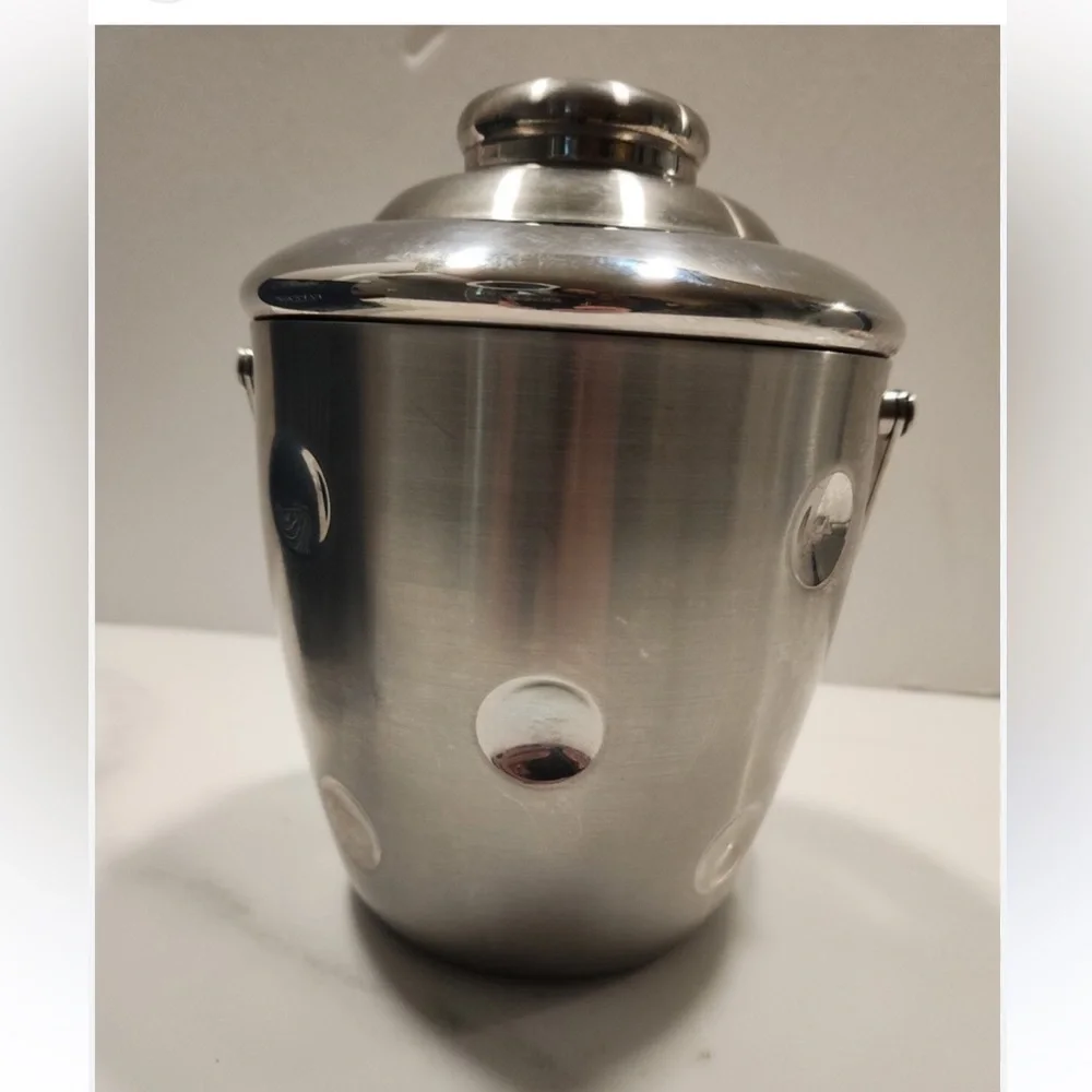 Vintage Marquis by Waterford Dimpled Stainless Steel Ice Bucket w/Lid